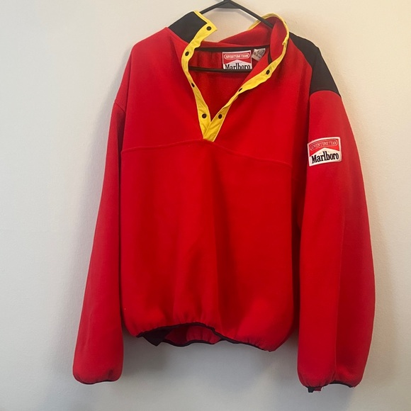 Marlboro Red Pullover with Yellow Trim - Picture 1 of 5